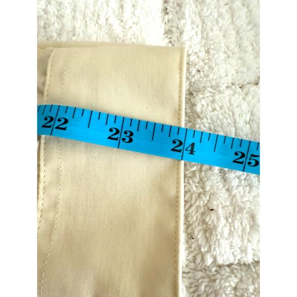 Arrow Men's Fitted Cream Button Down Long Sleeve Dress Shirt Size Medium Career - Picture 14 of 15